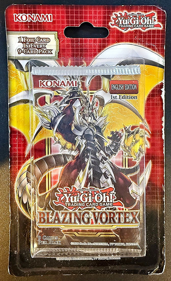 2020 Yu-Gi-Oh! Blazing Vortex Hanger Blister Pack - 1 Foil in Every Pack - English 1st Edition: Yu Gi Oh TCG, Yugioh 25th Anniversary Trading Card Game, Trading Card Games for Sale Near Me, Auction Lots for Sale On Line, Attack, Spell, Defend