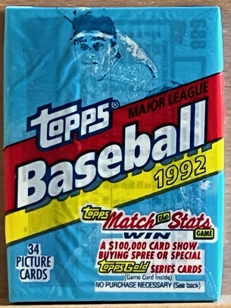 1992 Topps Vintage Series 1 Baseball Cards CELLO RETAIL BOX FAT PACK, Sports Cards Rookie Cards: Topps Vintage Rookie Basseball MLB Trading & Sports Cards, Old Baseball and Sports Cards For Sale Near Me, World Series Players, Hall of Fame Stars, Nolan Ryan, Ryne Sandberg, Bo Jackson, Don Mattingl