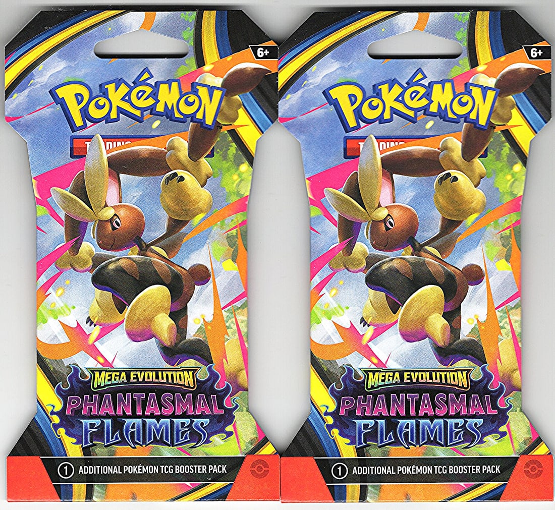 2 COUNT: 2025 Pokemon Mega Evolution Phantasmal Flames Sleeved Booster Pack (1 of 1)