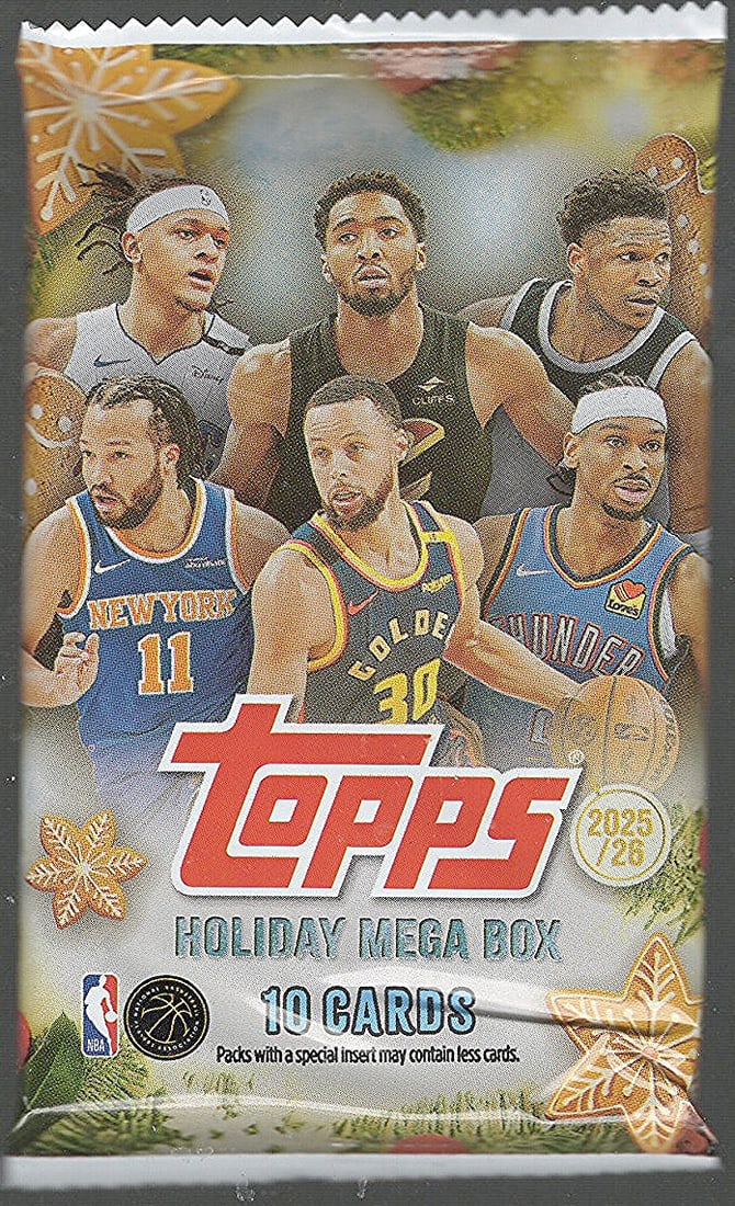 2025-26 Topps Basketball Card HOLIDAY MEGA BOX PACK - RC'S: Cooper Flagg, Stephon Castle, VJ: Topps Basketball NBA Trading & Sports Cards, Rookie Cards in this set are Cooper Flagg, Dylan Harper, Ace Bailey, V J Edgecombe, Kon Knueppel , Autographs, Signatures, Green Topps Logo Refractor, Auct