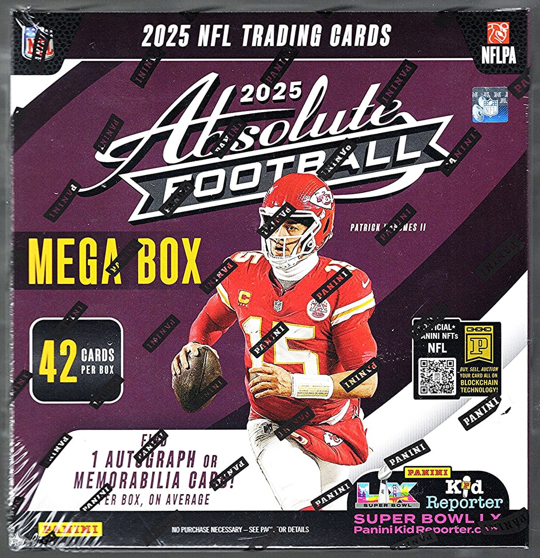 2025 Panini Absolute Football MEGA BOX - Rookie Cards: Jaxson Dart, Emeka Egbuka, Travis Hunter: Jayden Daniels Rookie Cards of Jaxson Dart, Cam Skatteboo, Emeka Egbuka, Shadeur Sanders, Travis Hunter, Panini NFL Rookie Football Trading Sports Cards, Kaboom, Sports Cards for Sale Near Me, Super B