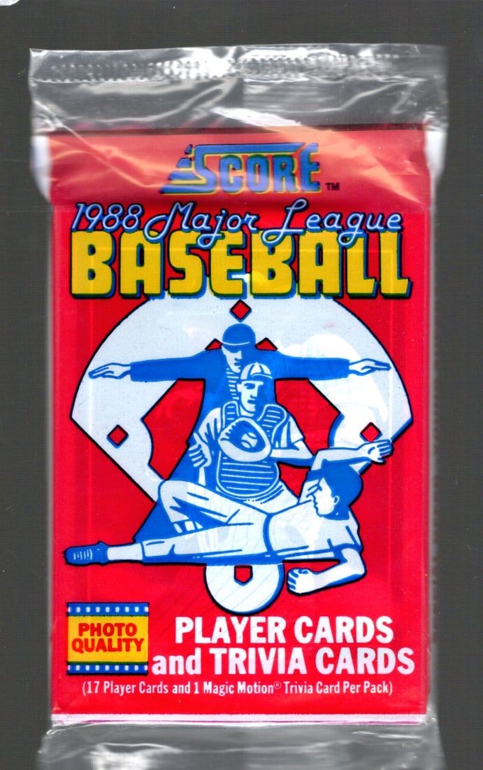 1988 Score Series 1 Vintage Baseball Card Factory Sealed Retail Box Wax Pack, Sports Cards: Score Valuable Vintage Rookie Baseball MLB Trading Cards, Old Sports Cards for Sale Near Me, Rookie Cards In this Set Are Craig Biggio, Mark Grace, Roberto Alomar, Tom Glavine, World Series & Hall of 