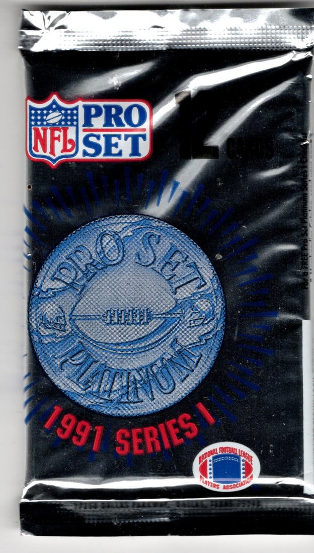 1991 Pro-Set PLATINUM SERIES 1 Football Retail Box Pack Football Cards Sports Cards: Pro-Set Vintage Football NFL Trading & Sports Cards, Old Sports Cards for Sale on Line, Super Bowl and Hall of Fame Players, Valuable Auction Lots for Sale On Line, Rookie Cards, Bo Jackson Super Bowl