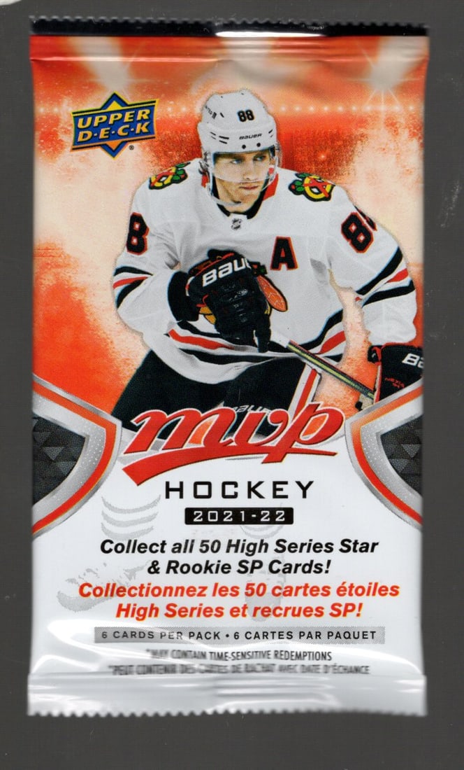 2021-22 Upper Deck MVP Hockey Cards High Series HOBBY BOX PACK Sports Cards: Upper Deck MVP Hockey NHL Trading & Sports Cards, Rookie SP Cards, Stanley Cup & Hall of Fame Players, Connor McDavid, Alex Ovechkin, Sports Cards for Sale Near Me, Auction Memorabilia Lots For Sale N
