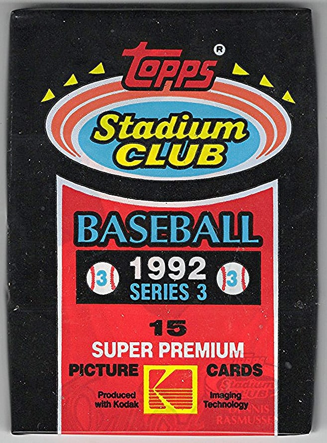 1992 Topps Stadium Club Series 3 Vintage Baseball Retail Box Wax Pack: Vintage Valuable Topps Baseball MLB Trading & Sports Cards, Robin Yount, George Brett, Rickey Henderson, Nolan Ryan, Old Sports Cards for Sale Near Me, World Series & hall of Fame Players, Auction Mem
