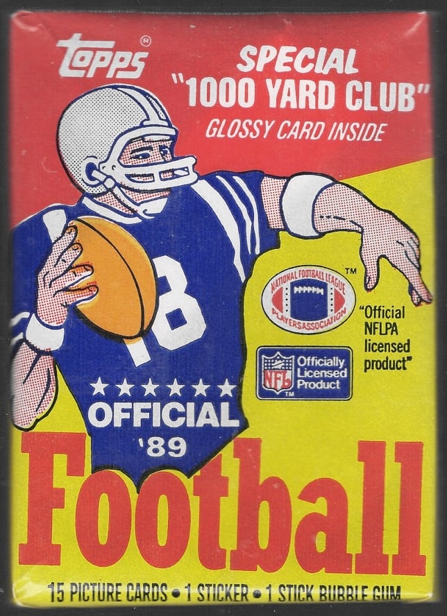 1989 Topps Series 1 Football Retail Box Pack: Vintage Valuable Football NFL Trading & Sports Cards, Old Sports Cards Sold On Line, Auction Lots Sold On Line, Super Bowl and Hall of Fame Players, Dallas Cowboys, Buffalo Bills, Steelers, 49ers, Joe