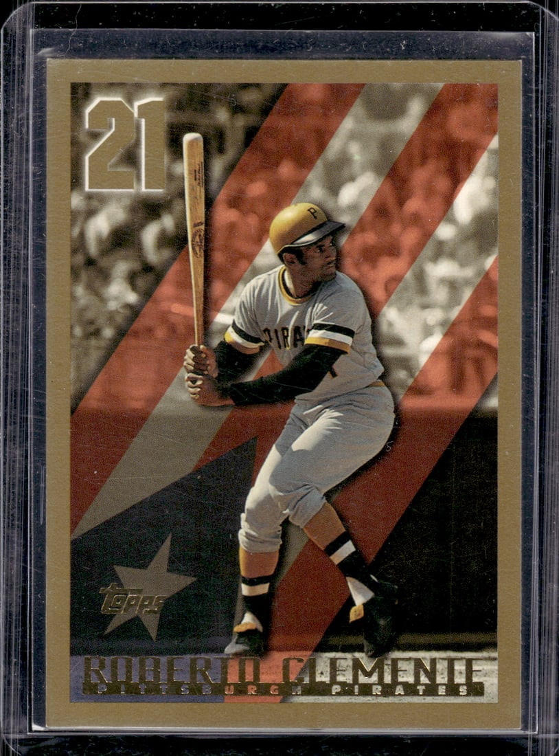 Roberto Clemente 1997 Topps #21 Pittsburgh Pirates: Topps Baseball MLB Trading & Sports Cards, Sports Cards for Sale Near Me, World Series & Hall of Fame Players Memorabilia, Refractors, X-Fractors, Numbered, SP, SSP, Valuable Auction Memorabilia Lots 
