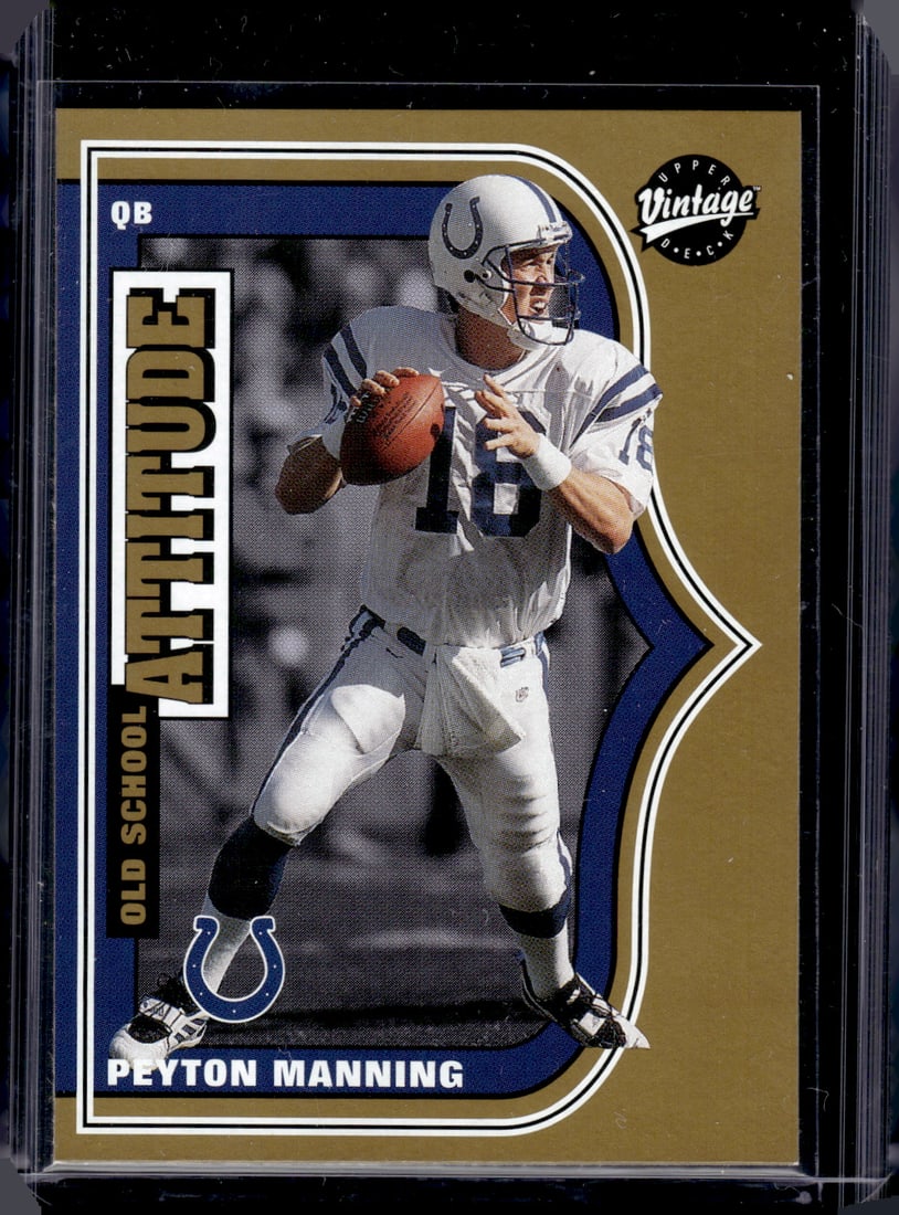 Peyton Manning Old School Attitude 2001 Upper Deck Vintage #OS2 Indianapolis Colts (1 of 2)
