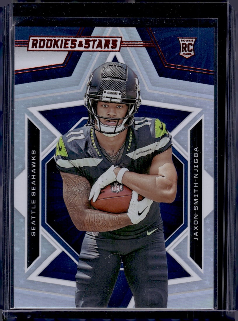 Jaxon Smith-Njigba Rookie Card Holofoil 2023 Rookies & Stars #151 Seattle Seahawks: Panini Select, Prizm, Mosaic, Contenders, Zenith, Phoenix, Illusions, Absolute, Rookie NFL Sports Trading Cards, SP, SSP, Cards, Football Cards for Sale Near Me, Superbowl & Hall of Fame Player Cards,