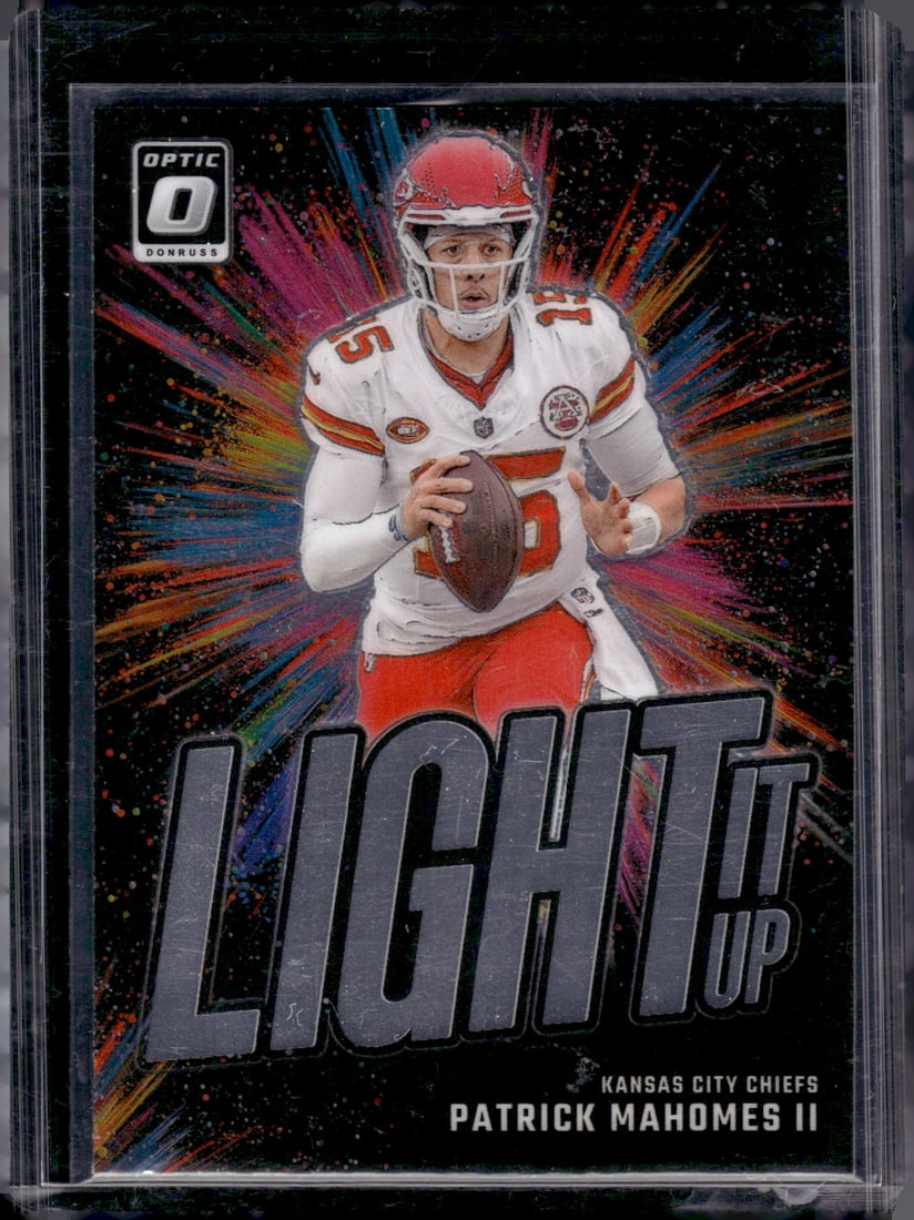 Patrick Mahomes Light It Up 2024 Donruss Optic #11 Kansas City Chiefs: Donruss Optic Football NLF Trading & Sports Cards, Sports Cards for Sale Near Me, Valuable Memorabilia Auction Lots Sold On Line, SP, SSP