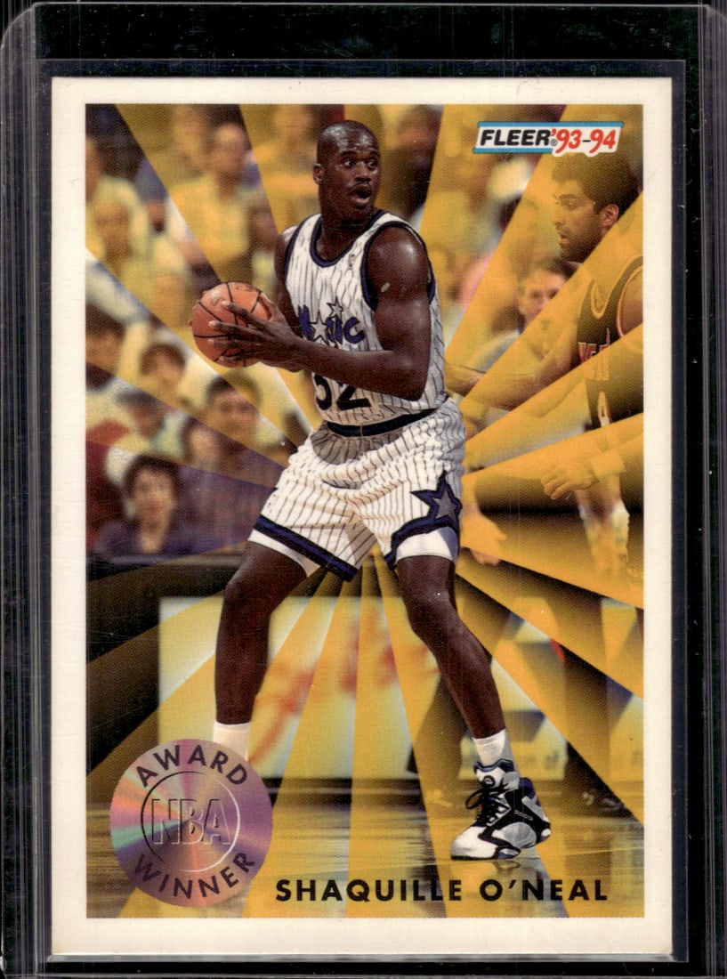 Shaquille O'Neal Award Winner 1993-94 Fleer #231 Magic, Lakers: Fleer Vintage Basketball NBA Trading & Sports Cards, NBA Championship & Hall of Fame Player Cards, Valuable Auction Memorabilia Lots Sold On Line, Old Sports Cards for Sale Near Me