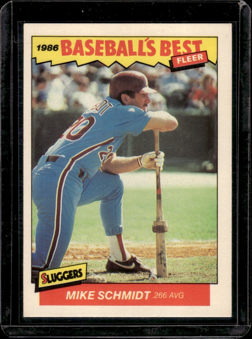 Mike Schmidt 1986 Fleer #33 Philadelphia Phillies: Fleer Vintage Baseball MLB Trading & Sports Cards, Old Sports Cards for Sale Near Me, Auction Memorabilia Lots for Sale On Line, World Series & Hall of Fame Players