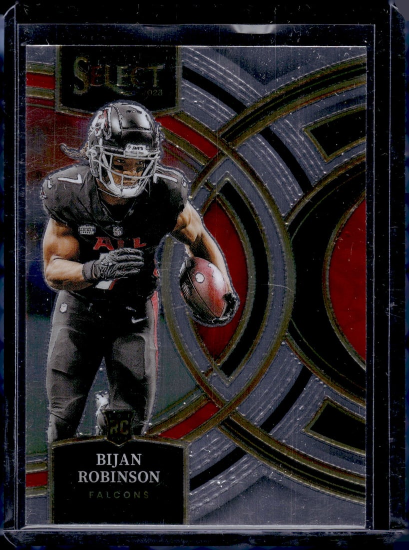 Bijan Robinson Rookie Card Premier Level 2023 Select #180 Atlanta Falcons (1 of 2)
