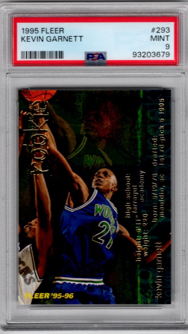 Kevin Garnett Rookie Card 1995-96 Fleer #293 PSA 9 Minnesota Timberwolves (1 of 2)