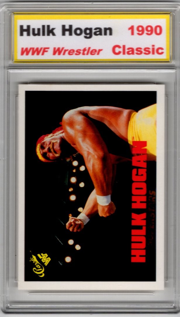 Hulk Hogan 1990 Classic WWF #102 Not Graded Just Encapsulated: Classic Vintage Wrestling WWF Trading & Sports Cards, Old Sports Cards for Sale Near Me, Auction Memorabilia Lots for Sale On Line, Wrestlemania Champion Wrestlers