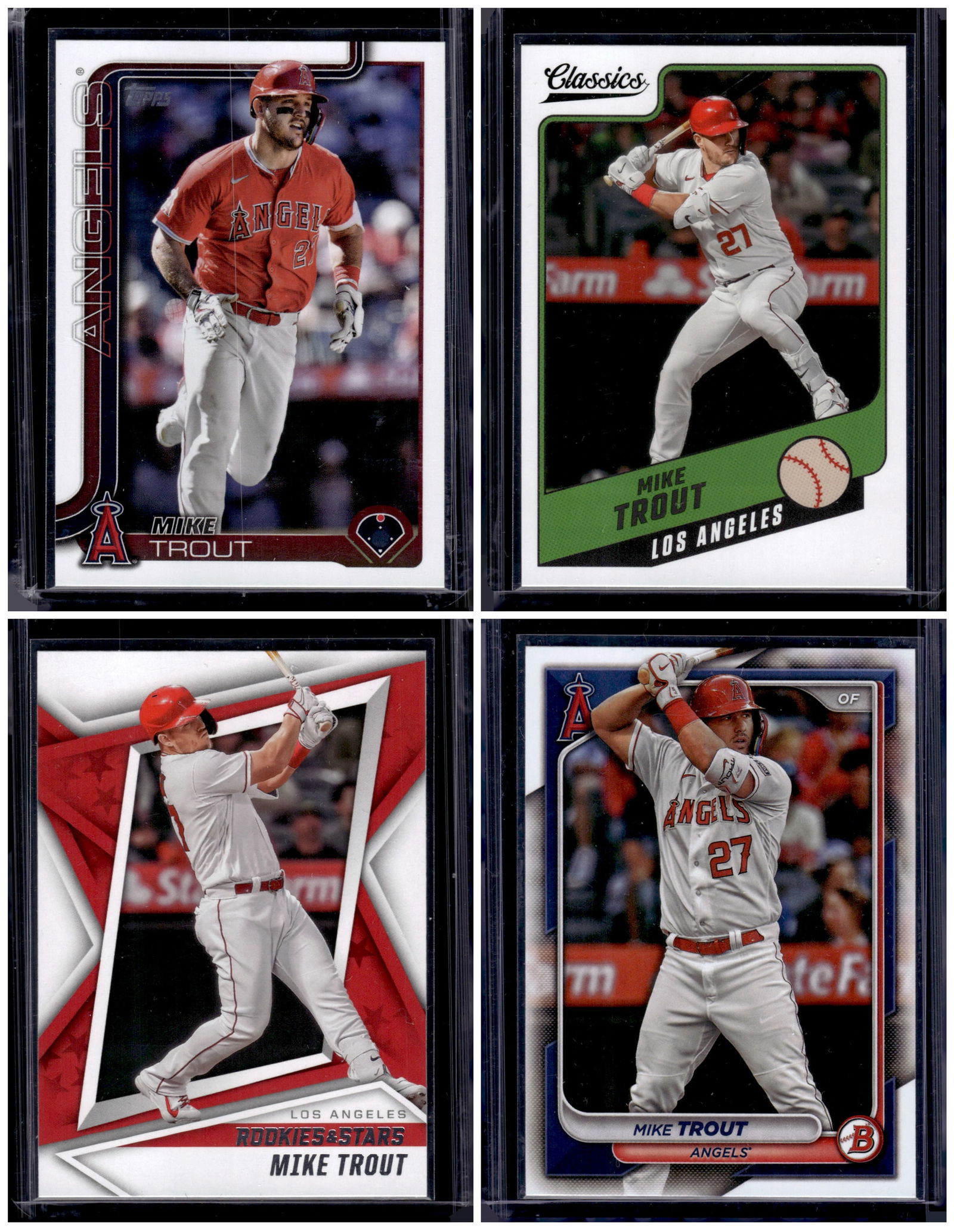 Lot of 4 Mike Trout Baseball Cards. Topps & Panini, All Different. Los Angeles Angels (1 of 1)