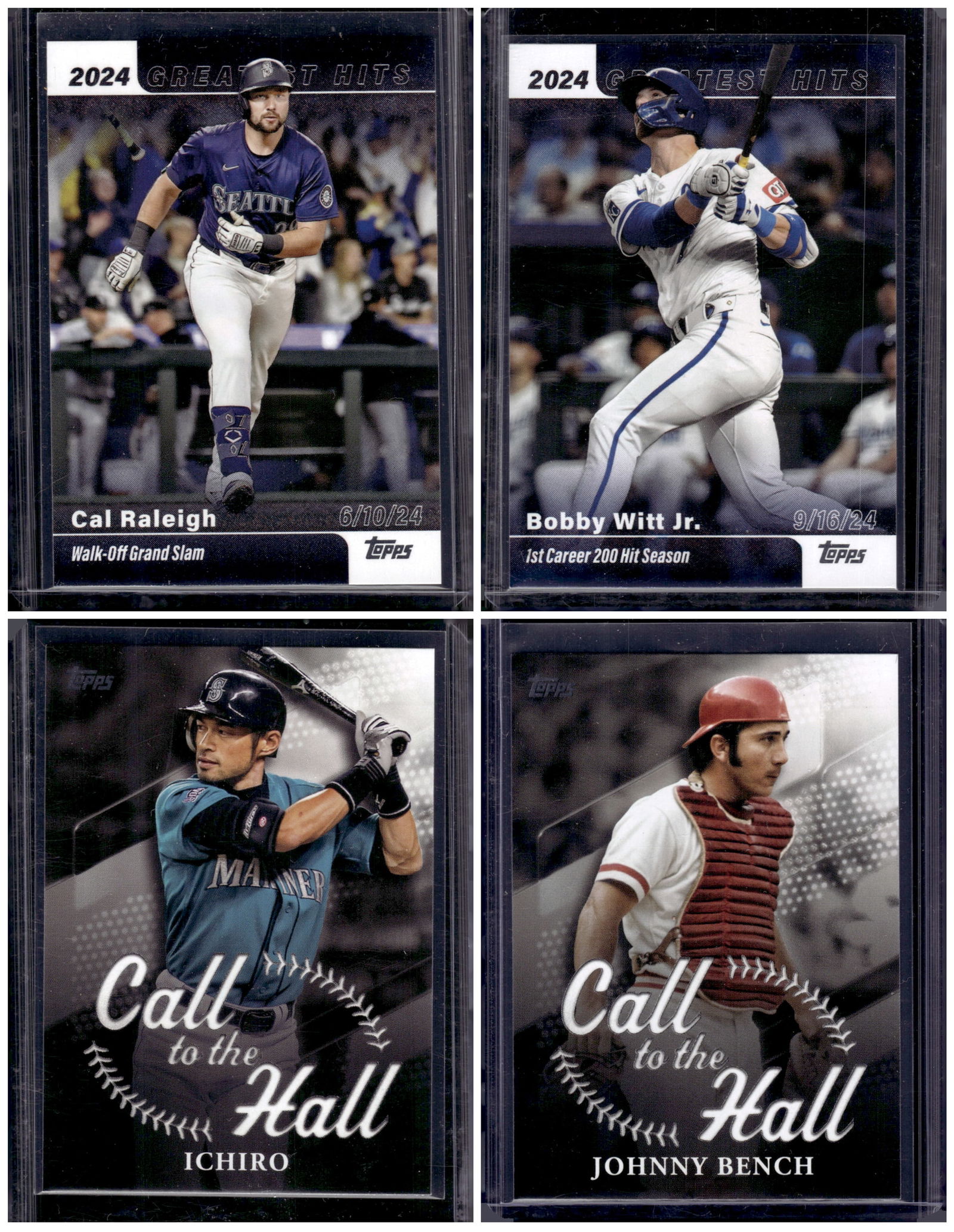 Lot of 4 2025 Topps Baseball Inserts. Raleigh, Witt Jr., Ichiro, Bench (1 of 2)