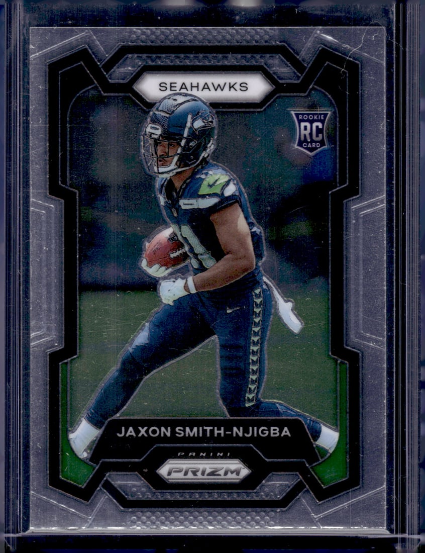 Jaxon Smith-Njigba Rookie Card 2023 Panini Prizm #390 Seattle Seahawks: Panini Select, Prizm, Mosaic, Contenders, Zenith, Phoenix, Illusions, Absolute, Rookie NFL Sports Trading Cards, SP, SSP, Cards, Football Cards for Sale Near Me, Superbowl & Hall of Fame Player Cards,
