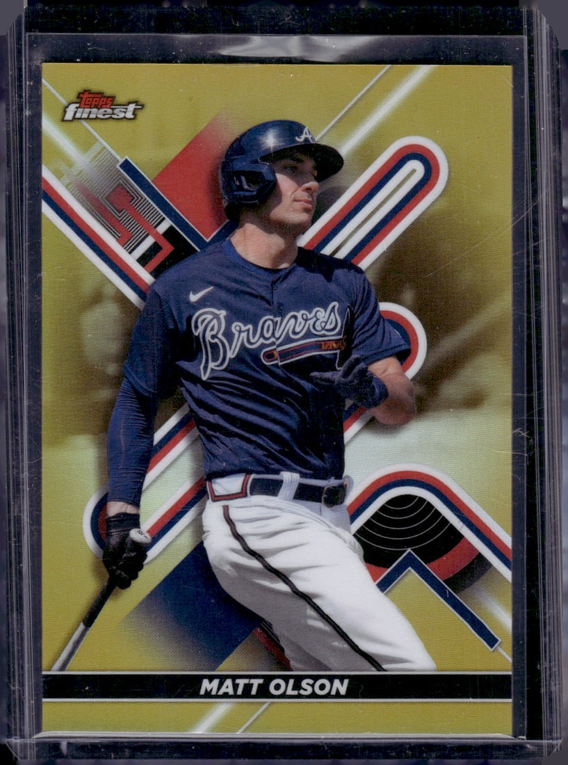 Matt Olson Gold Refractor /50 2022 Topps Finest #77 Atlanta Braves: Topps Baseball MLB Trading & Sports Cards, Sports Cards for Sale Near Me, World Series & Hall of Fame Players Memorabilia, Refractors, X-Fractors, Numbered, SP, SSP, Valuable Auction Memorabilia Lots