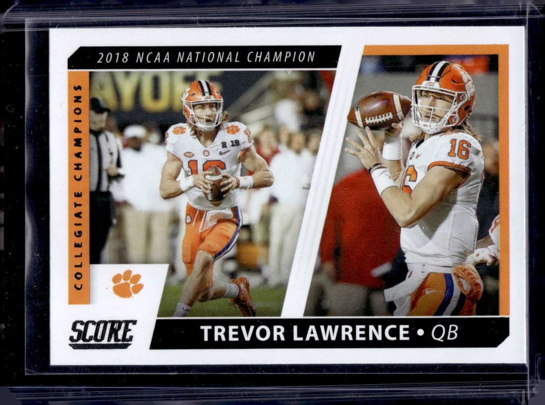 Trevor Lawrence Rookie Card 2021 Panini Score #CC10 Clemson Tigers, Jaguars (1 of 2)