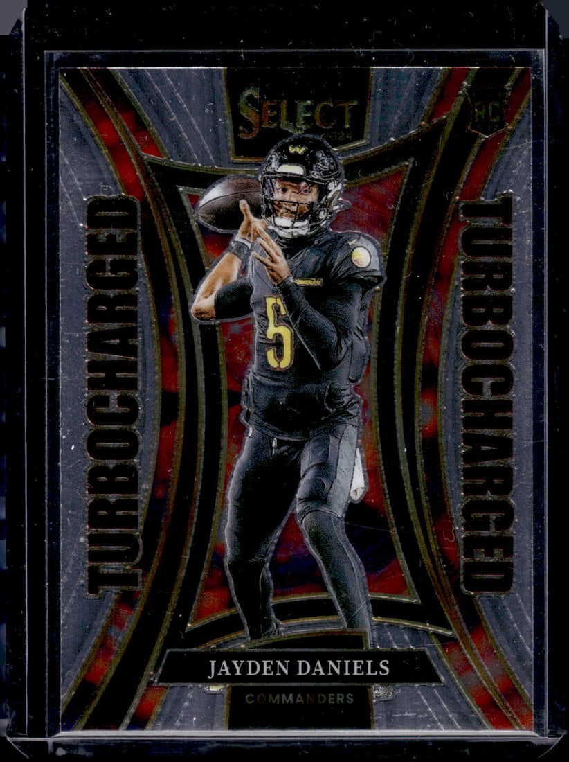 Jayden Daniels Rookie Card Turbocharged 2024 Select #12 Washington Commanders: Panini Select, Prizm, Mosaic, Contenders, Zenith, Phoenix, Illusions, Absolute, Rookie NFL Sports Trading Cards, SP, SSP, Cards, Football Cards for Sale Near Me, Superbowl & Hall of Fame Player Cards,
