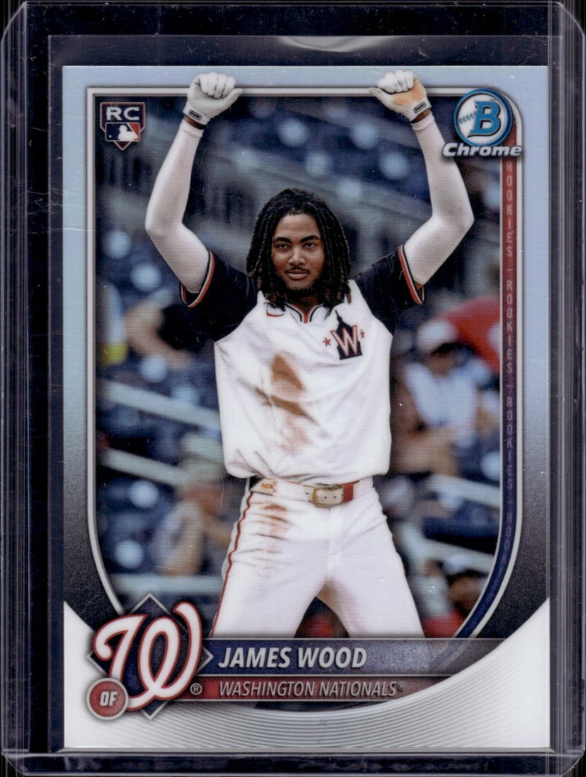 James Wood Rookie Card Image Variation SP 2025 Bowman Chrome #29 Nationals (1 of 2)