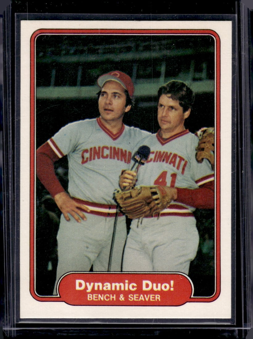 Johnny Bench/Tom Seaver 1982 Fleer #634 Reds: Fleer Vintage Baseball MLB Trading & Sports Cards, Old Sports Cards for Sale Near Me, Auction Memorabilia Lots for Sale On Line, World Series & Hall of Fame Players