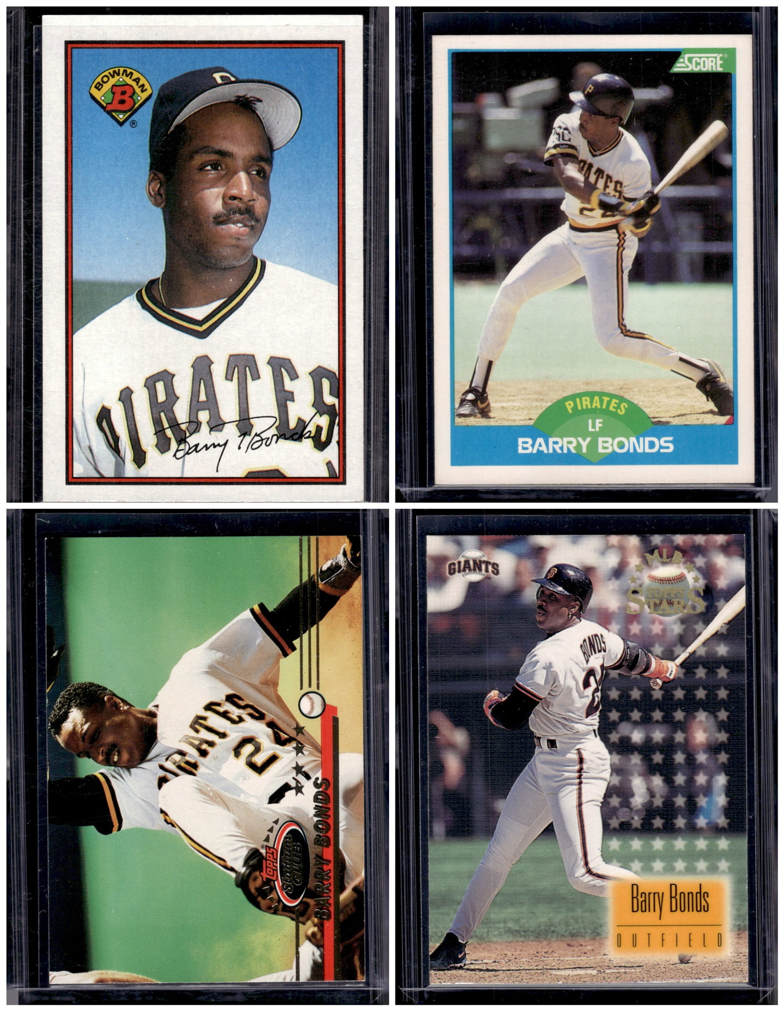 Lot of 4 Late 80s & 90s Barry Bonds Baseball Cards. All Different, See Pictures: Topps Baseball MLB Trading & Sports Cards, Sports Cards for Sale Near Me, World Series & Hall of Fame Players Memorabilia, Refractors, X-Fractors, Numbered, SP, SSP, Valuable Auction Memorabilia Lots 