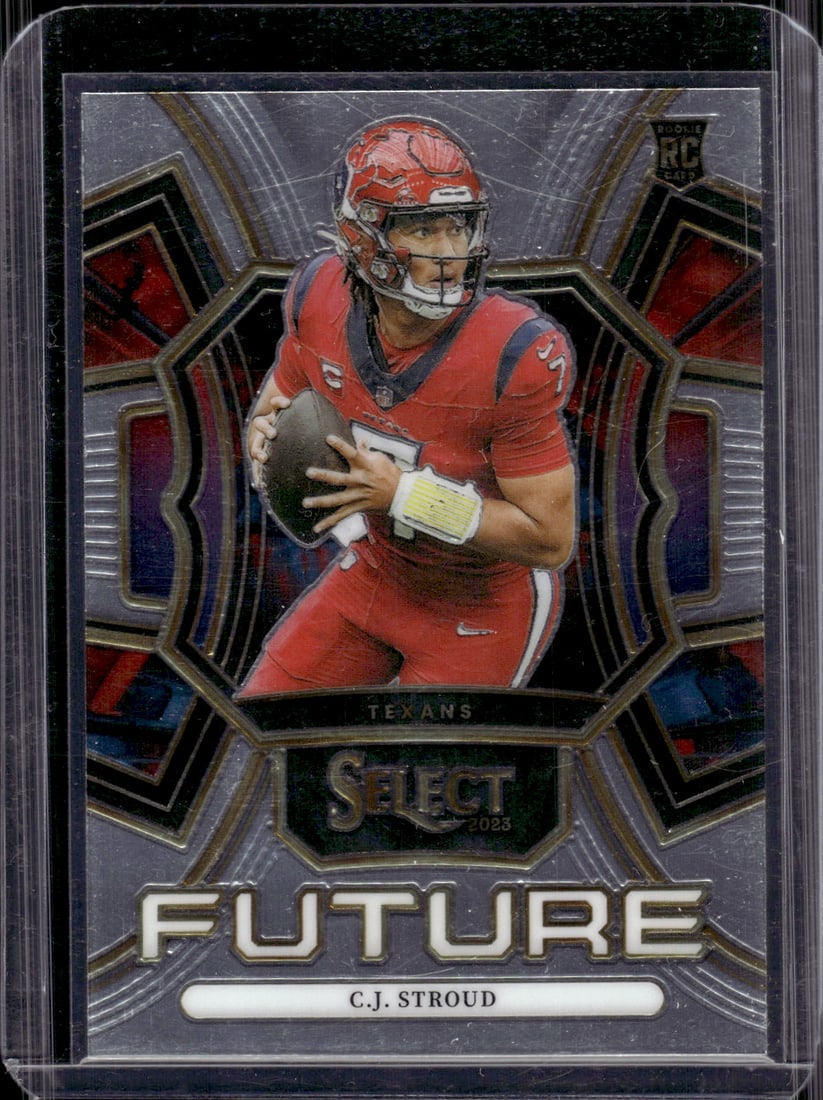 Cj Stroud Rookie Card Future 2023 Select #FUT-CST Houston Texans: Panini Select, Prizm, Mosaic, Contenders, Zenith, Phoenix, Illusions, Absolute, Rookie NFL Sports Trading Cards, SP, SSP, Cards, Football Cards for Sale Near Me, Superbowl & Hall of Fame Player Cards,