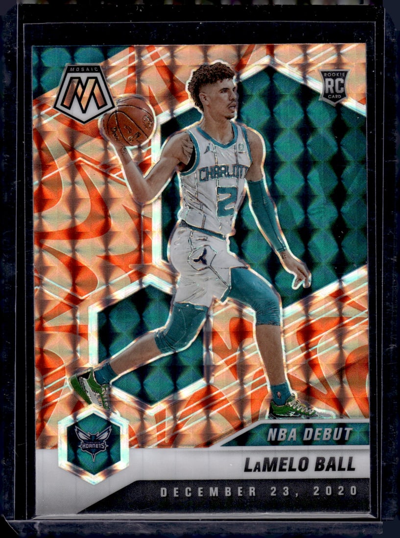 LaMelo Ball Rookie Card Orange Reactive 2020-21 Panini Mosaic #262 Hornets (1 of 2)