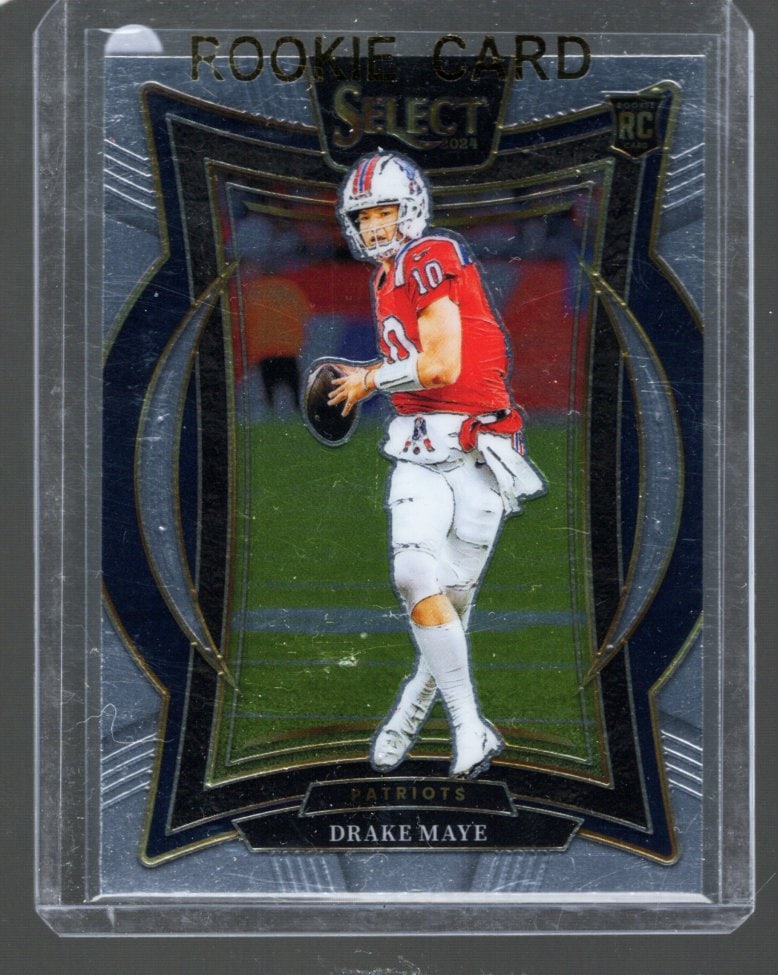 Drake Maye Rookie Card 2024 Panini Select #27 NFL Trading Card Patriots: Panini Select, Prizm, Mosaic, Contenders, Zenith, Phoenix, Illusions, Absolute, Rookie NFL Sports Trading Cards, SP, SSP, Cards, Football Cards for Sale Near Me, Superbowl & Hall of Fame Player Cards,
