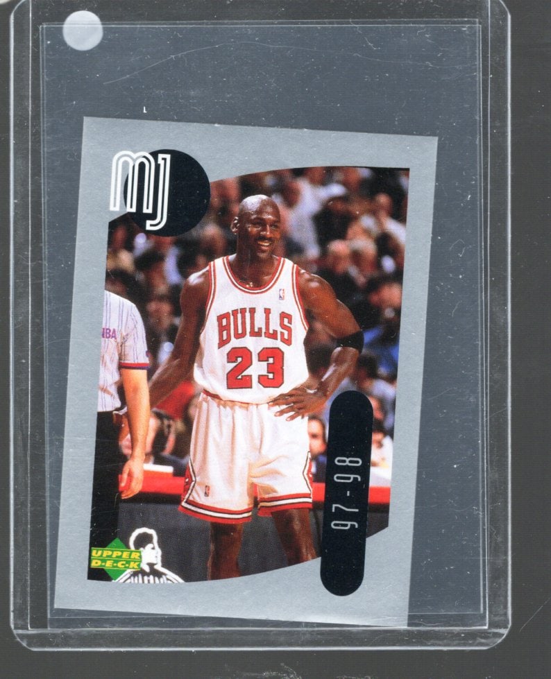 Michael Jordan 1998 Upper Deck International Mini Stickers #55 '97-'98 (1 of 2)