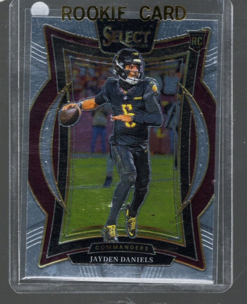 Jayden Daniels Rookie Card 2024 Panini Select #26 NFL Trading Card: Panini Select, Prizm, Mosaic, Contenders, Zenith, Phoenix, Illusions, Absolute, Rookie NFL Sports Trading Cards, SP, SSP, Cards, Football Cards for Sale Near Me, Superbowl & Hall of Fame Player Cards,