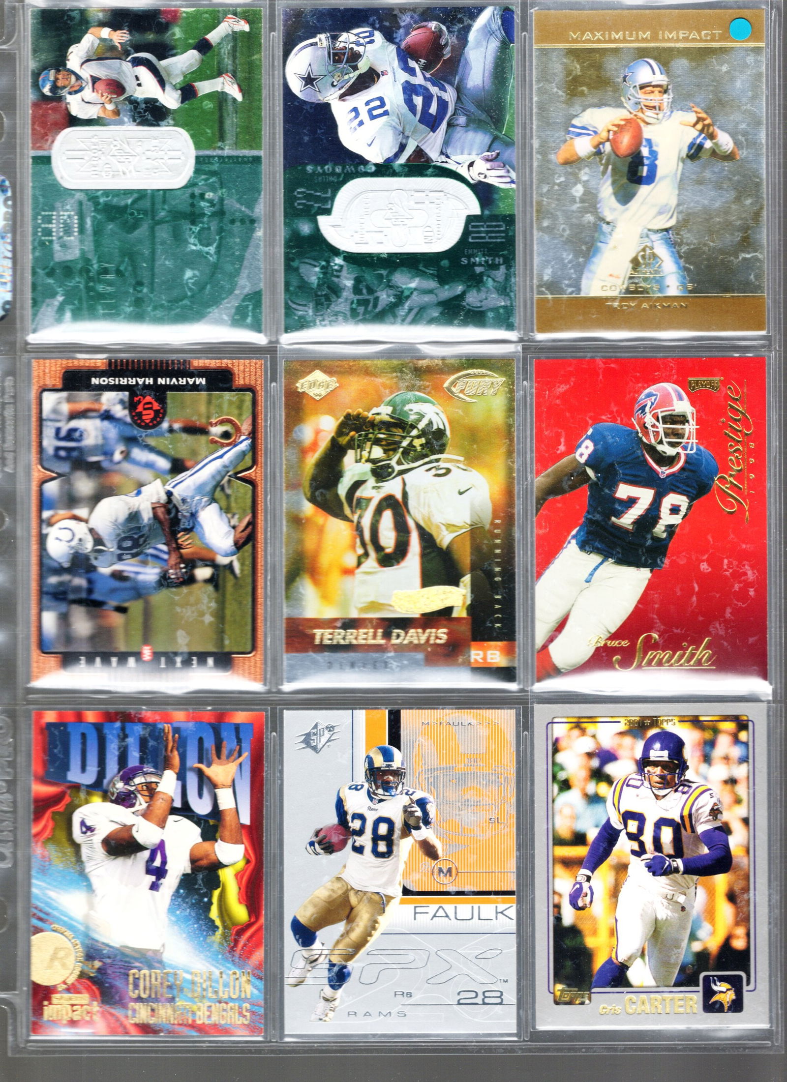 9 - Vintage NFL Trading Cards: Elway /1,250, Emmitt Smith /7,600, Topps & Upper Deck (1 of 2)