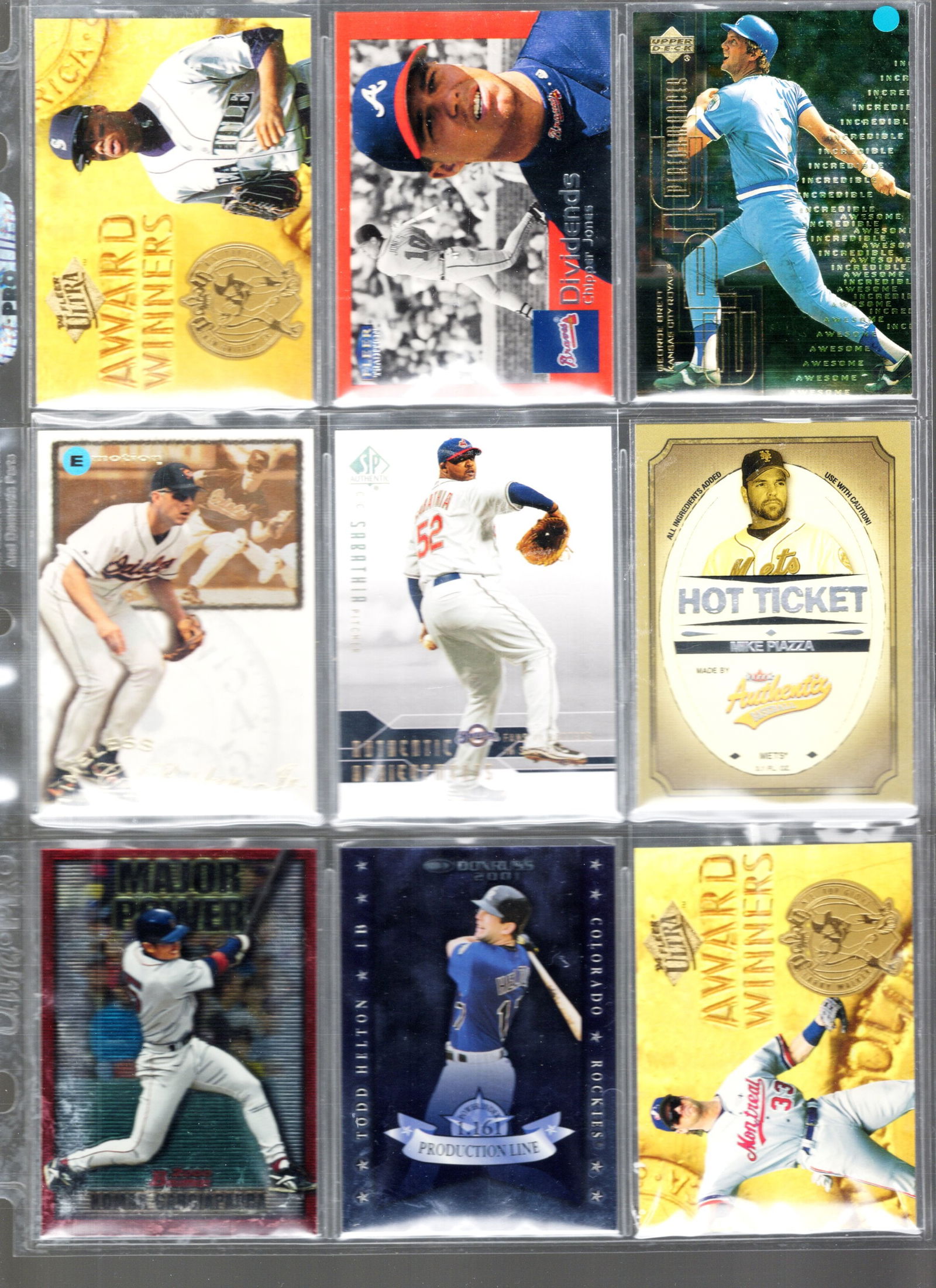 9 - Vintage MLB Trading Cards: Ken Griffey, Jr, Chipper Jones, Cal Ripken, Jr Fleer, Upper Deck (1 of 2)