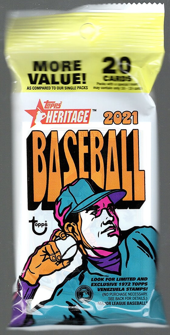 2021 Topps Heritage Baseball Card HANGER VALUE PACK Sports Cards (1 of 1)