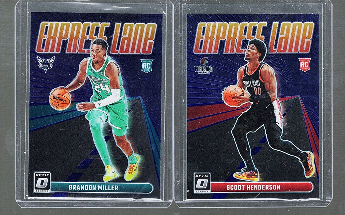 2 - Rookie Silver Holo Prizm Express Lane 2023 Donruss Optic: Brandon Miller Scoot Henderson (1 of 2)