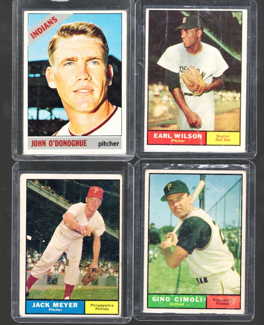 4 - Vintage 1961 & 1966 Topps MLB Baseball Cards- Varying Conditions, See Pics (1 of 2)