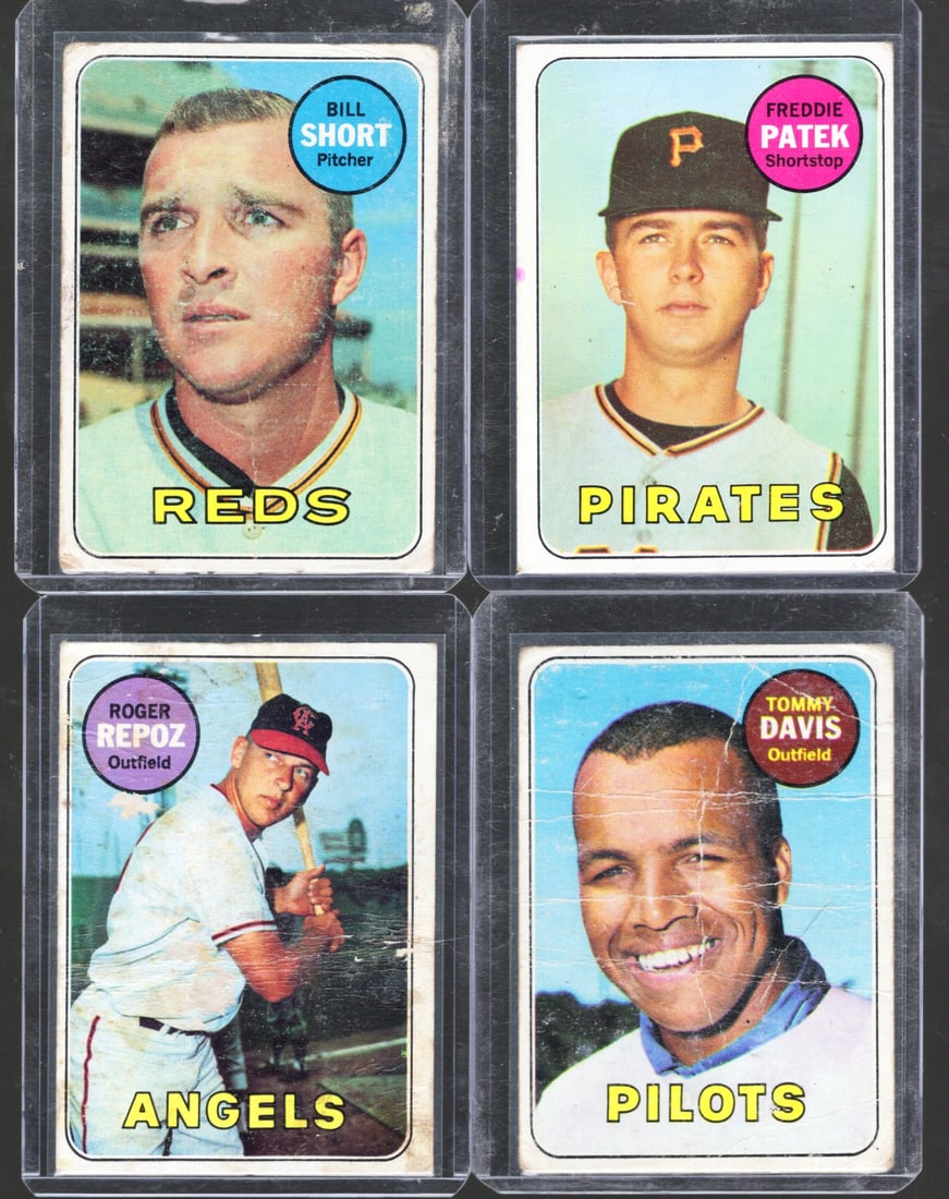 4 - Vintage 1969 Topps MLB Baseball Cards- Varying Conditions, See Pics (1 of 2)