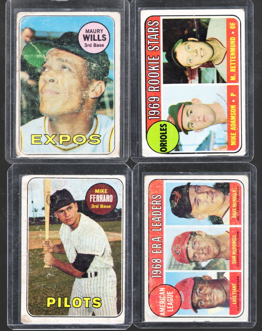 4 - Vintage 1969 & 1971 Topps MLB Baseball Cards- Varying Conditions, See Pics (1 of 2)