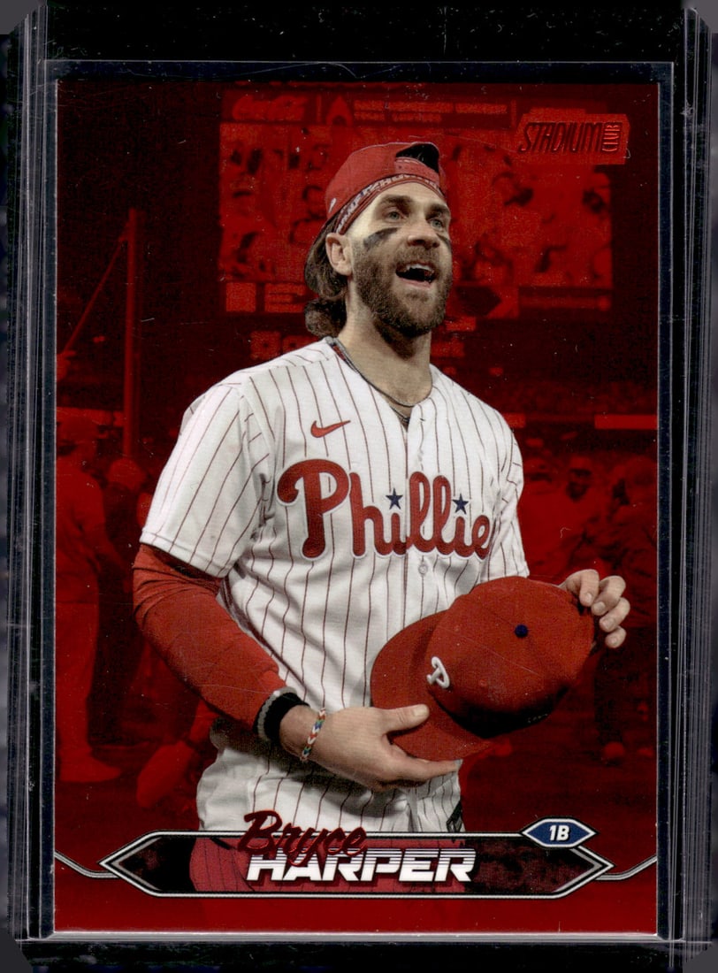 Bryce Harper Red Foil 2024 Stadium Club #291 Phillies: Topps Baseball MLB Trading & Sports Cards, Sports Cards for Sale Near Me, World Series & Hall of Fame Players Memorabilia, Refractors, X-Fractors, Numbered, SP, SSP, Valuable Auction Memorabilia Lots 
