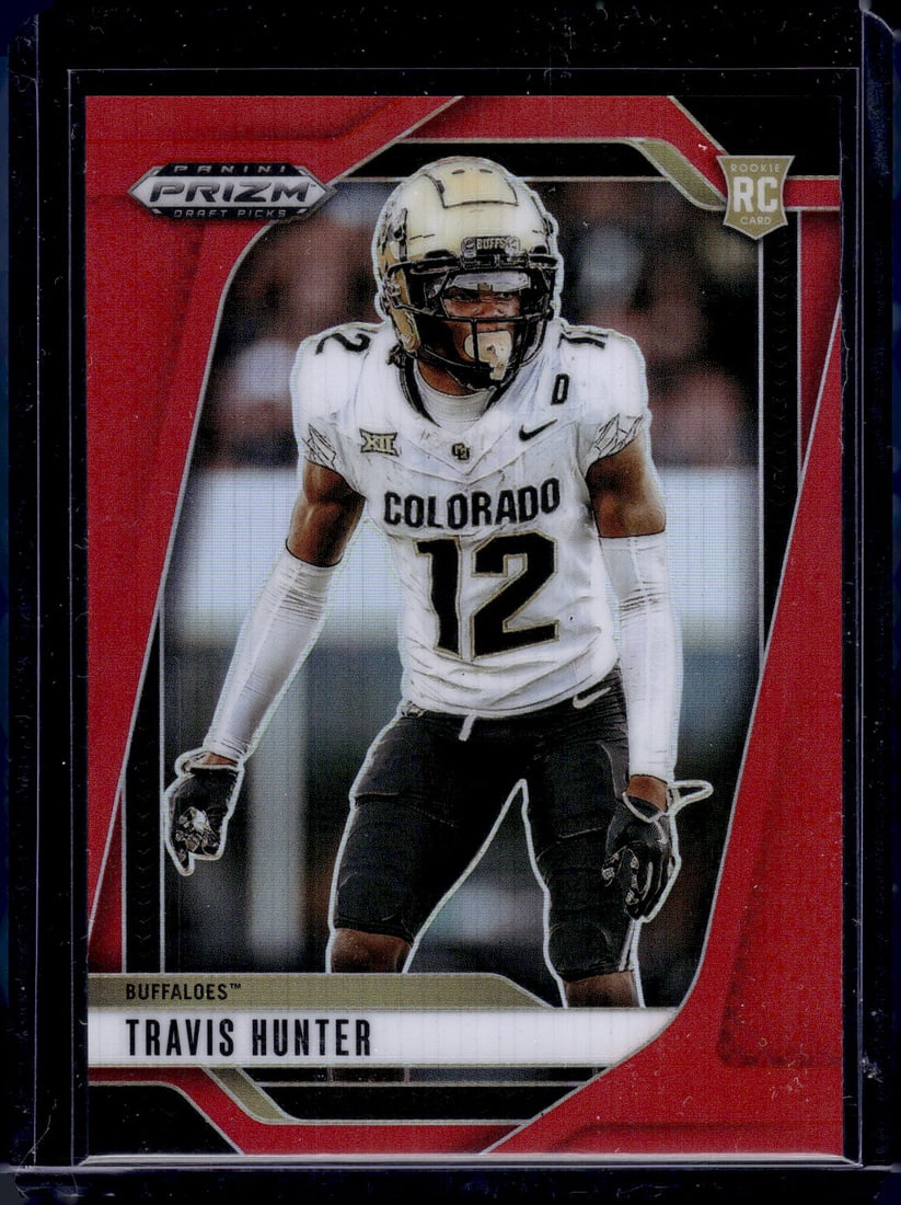 Travis Hunter Rookie Card Red Prizm /399 2025 Prizm Draft Picks #20 Jaguars: Panini Select, Prizm, Mosaic, Contenders, Zenith, Phoenix, Illusions, Absolute, Rookie NFL Sports Trading Cards, SP, SSP, Cards, Football Cards for Sale Near Me, Superbowl & Hall of Fame Player Cards,
