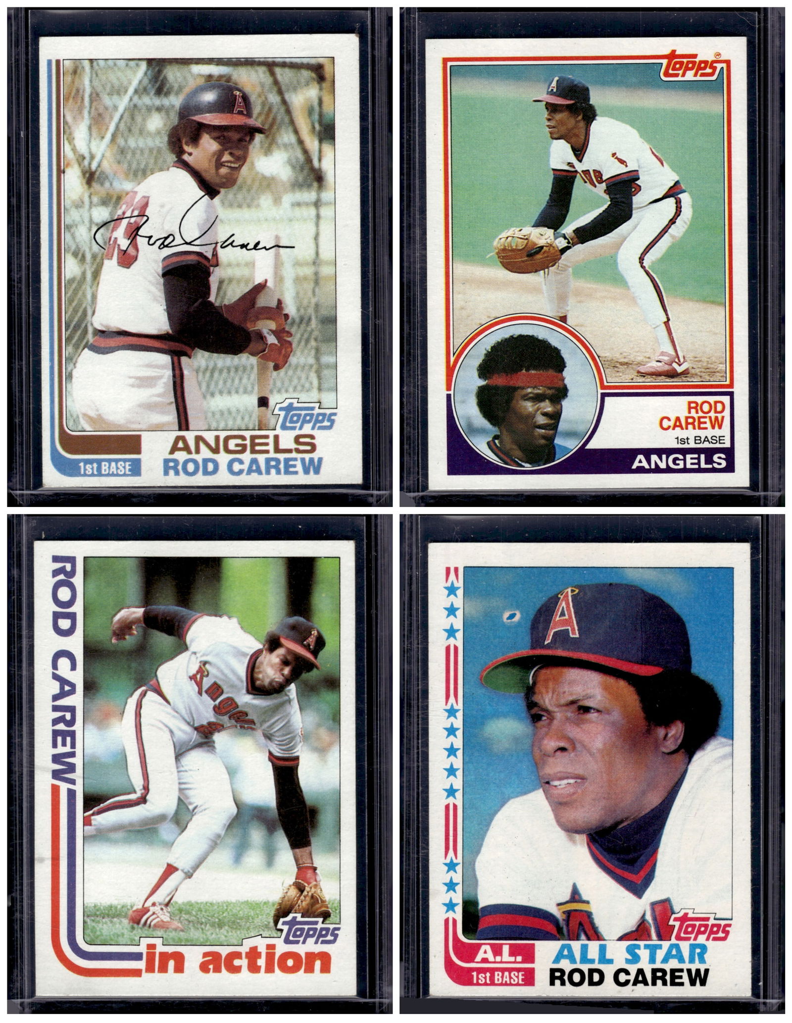 Lot of 4 Early 1980s Rod Carew Baseball Cards. All Different, See Pictures (1 of 2)