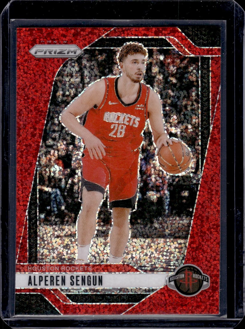 Alperen Sengun Red Sparkle SP 2024-25 Panini Prizm #201 Houston Rockets: Panini Select, Prizm, Mosaic, Contenders, Zenith, Phoenix, Illusions, Absolute, Rookie NFL Sports Trading Cards, SP, SSP, Cards, Football Cards for Sale Near Me, Superbowl & Hall of Fame Player Cards,