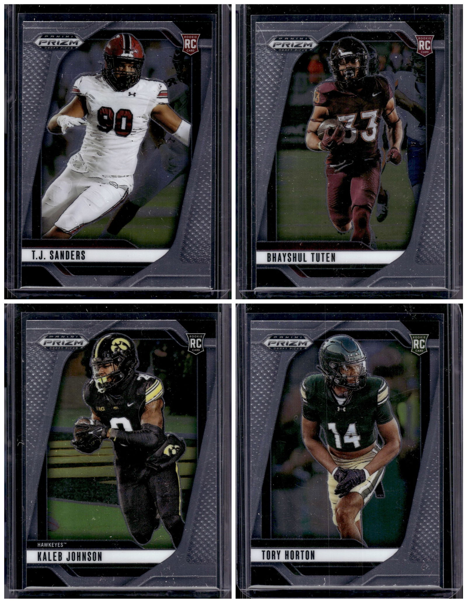 Lot of 4 2025 Prizm Draft Picks NFL Rookie Cards. Sanders, Tuten, Johnson, Horton: Panini Select, Prizm, Mosaic, Contenders, Zenith, Phoenix, Illusions, Absolute, Rookie NFL Sports Trading Cards, SP, SSP, Cards, Football Cards for Sale Near Me, Superbowl & Hall of Fame Player Cards,
