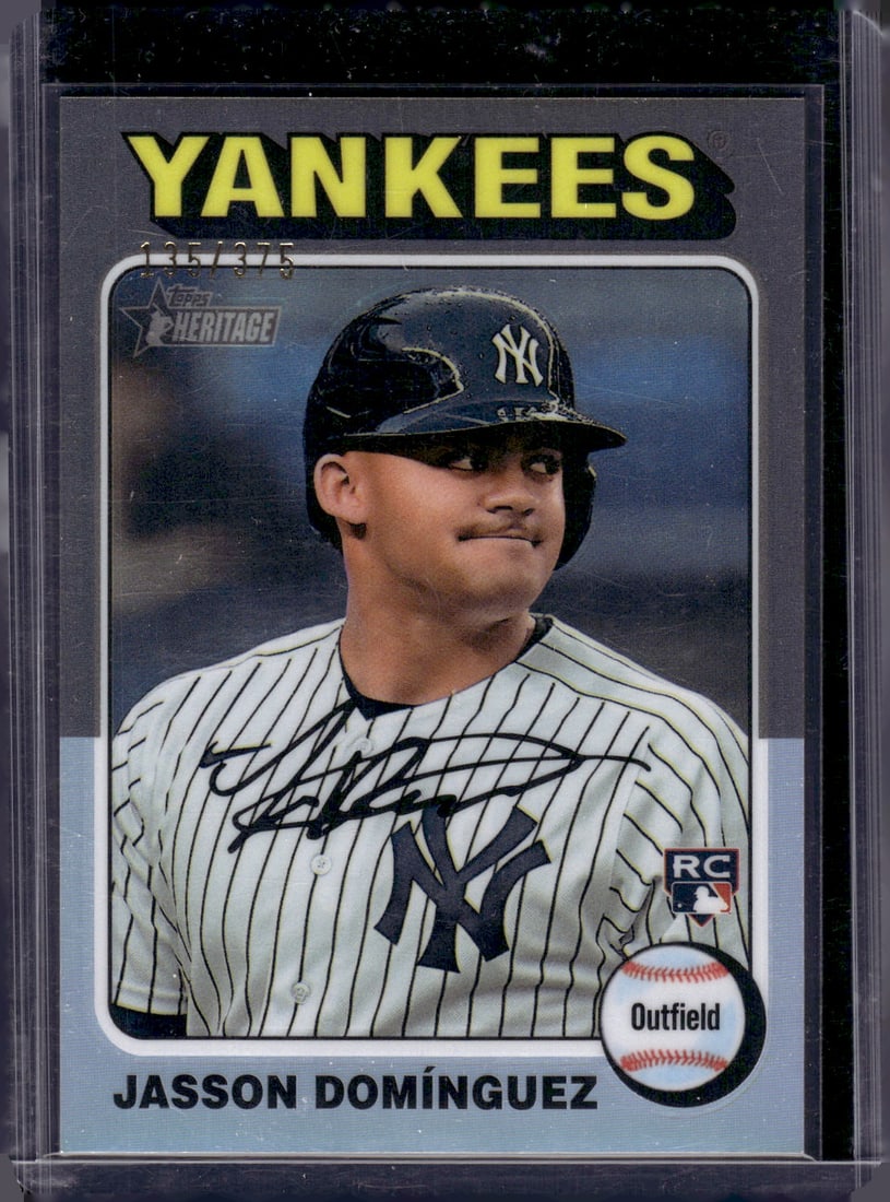 Jasson Dominguez Rookie Card Chrome /375 2024 Topps Heritage #399 Yankees (1 of 2)