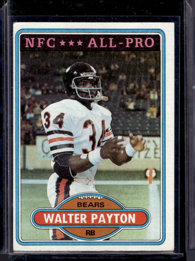Walter Payton 1980 Topps #160 Chicago Bears: Topps Football NFL Trading Sports Cards, Sports Cards for Sale Near Me, Super Bowl & Hall of Fame Player Cards, Resurgence, Composite, SP, SSP, Valuable Auction Memorabilia Lots For Sale On Line