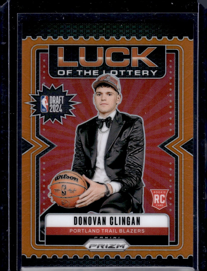 Donovan Clingan Rookie Card Orange Prizm /49 2024-25 Prizm #9 (1 of 2)