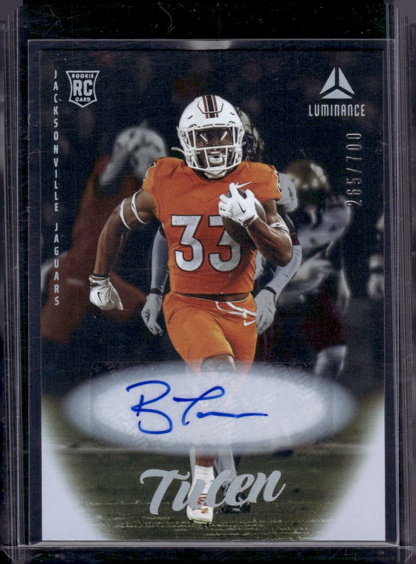 Bhayshul Tuten Rookie Auto /700 2025 Luminance #115 Virginia Tech: Panini Select, Prizm, Mosaic, Contenders, Zenith, Phoenix, Illusions, Absolute, Rookie NFL Sports Trading Cards, SP, SSP, Cards, Football Cards for Sale Near Me, Superbowl & Hall of Fame Player Cards,