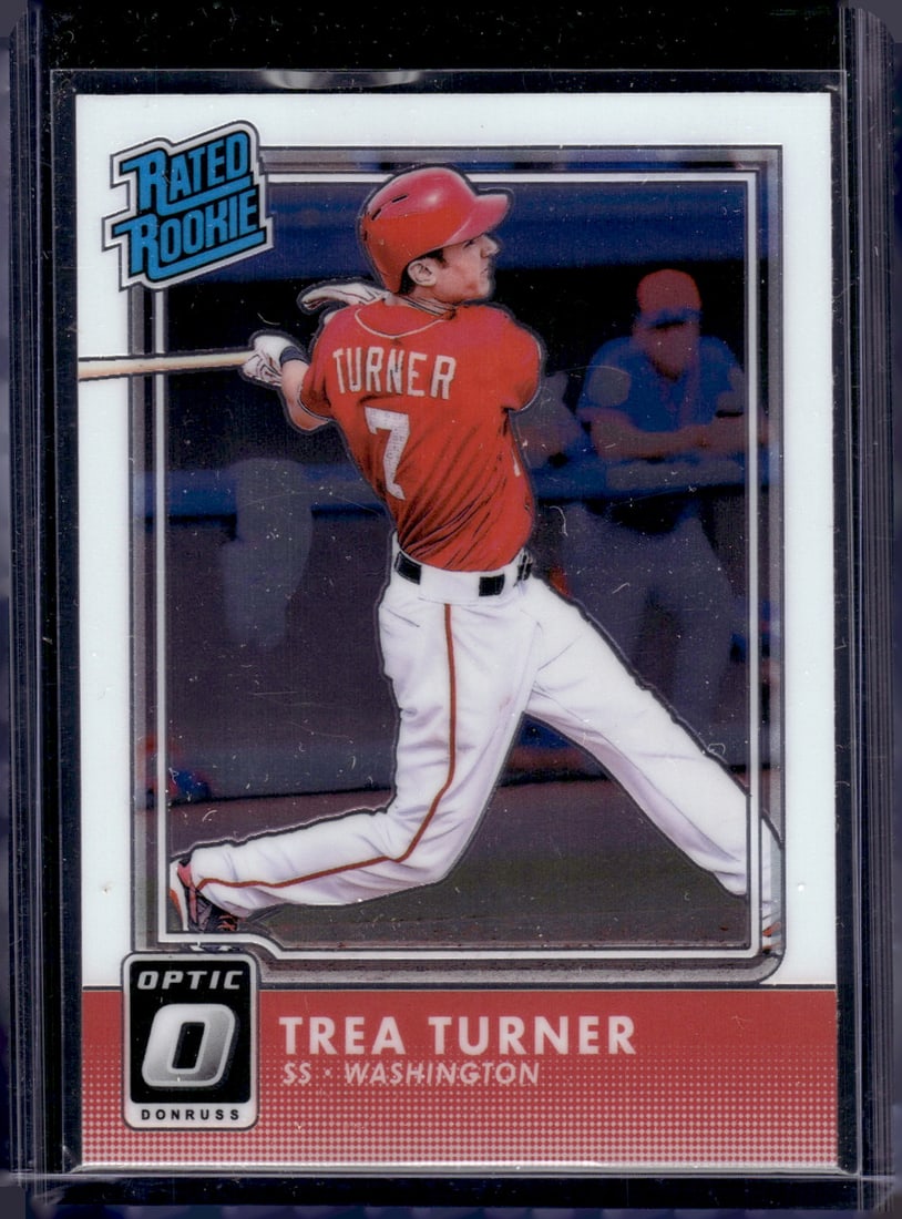 Trea Turner Rookie Card 2016 Donruss Optic #33 Nationals, Phillies: Donruss Baseball MLB Trading & Sports Cards, Sports Cards for Sale Near Me, Prizm, Mosaic, Select, SP, SSP, Auction Memorabilia Lots for Sale On Line, World Series & Hall of Fame Players, Diamond King